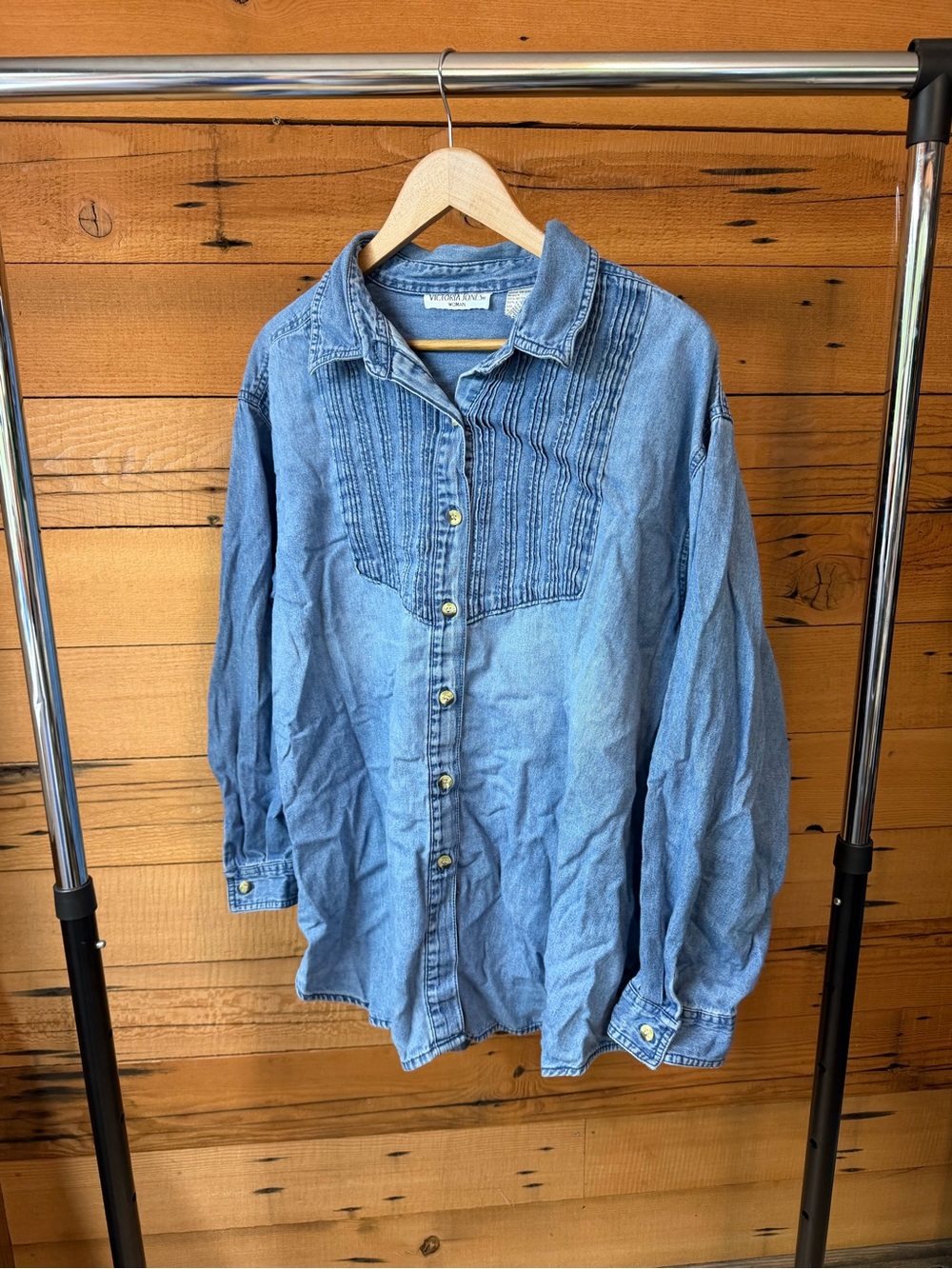 Light Blue Denim Button-Up Shirt - Casual Men’s Shirt